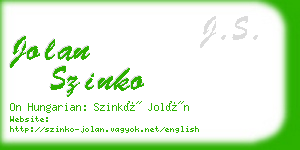 jolan szinko business card